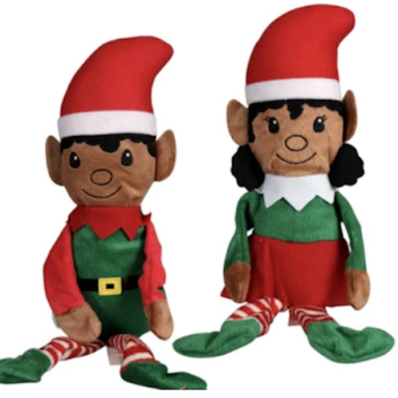 2 Plush Elves, Medium Skin Tone, 14.5x4 in. - Picture 1 of 3